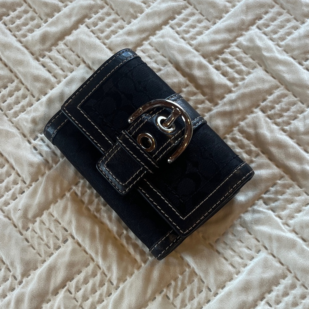 Black Wallet with Silver Buckle